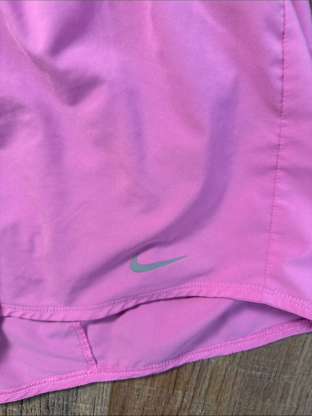 Nike Women's Dri-FIT Mid-Rise Pink Athletic Lined Shorts Rear Pocket Size XL - Picture 4 of 11